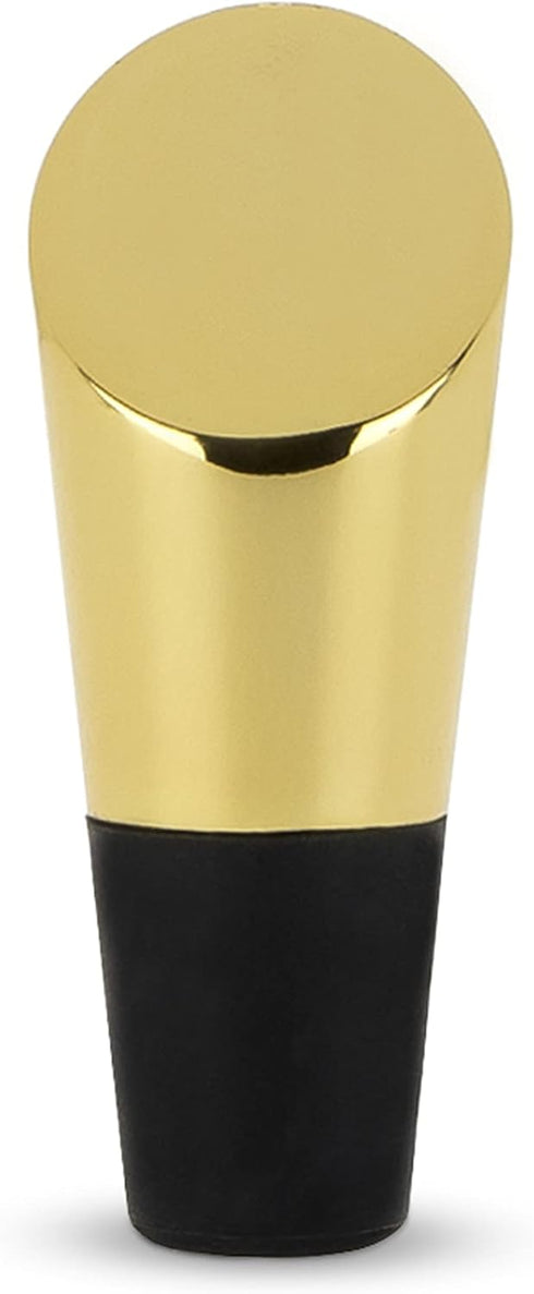 Viski Heavyweight Stainless Steel Wine Bottle Stopper - Gold Finish with Soft Touch Silicone Base, Set of 1