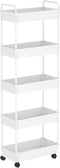 Buzowruil Rolling Storage Cart 5 Tier Organizer Mobile Shelving Unit Storage Rolling