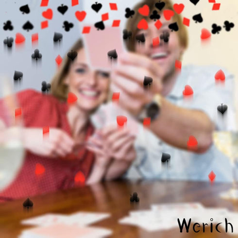 Werich Casino Poker Confetti, Metallic Foil Table Scatters for Party Decorations, Wedding, Birthday