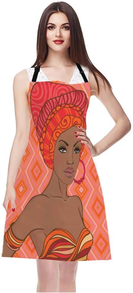 WONDERTIFY Sexy Woman Apron with Earrings and Red Hats, Adjustable Neck Bib for Men Women, Suitable for Kitchen Cooking