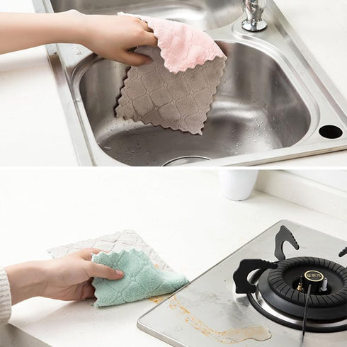 20 Pack Cleaning Cloth Kitchen Cloth, Super Absorbent Coral Velvet Dishtowels, Microfiber Quick Dry Rags