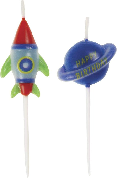 Unique Party Outer Space Birthday Candles, 6 pc