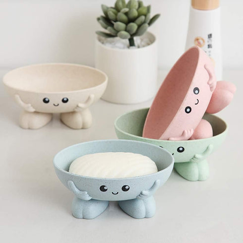 Soap Holder, Cute Soap Dish for Kids, Creative Bar Soap Tray for Shower and Kitchen Countertop - Pink