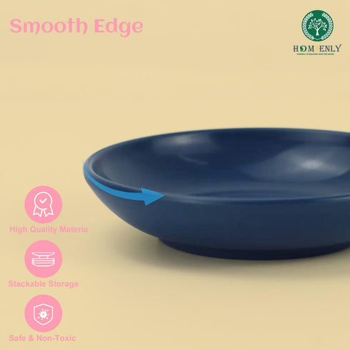 Homienly Plastic Dipping Plates - Set of 8, 4 inch Wheat Straw Mini Appetizer Bowls for BBQ