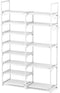ROJASOP White Shoe Rack, Tall Metal Shoe Rack Organizer for Entryway Closet