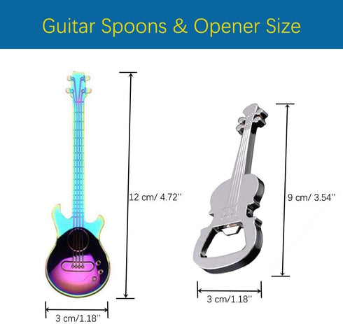 ESRISE Guitar Spoons Coffee Teaspoon, Musical Tea Spoons Kitchen Gifts for Men, Stainless Steel Cute Teaspoon