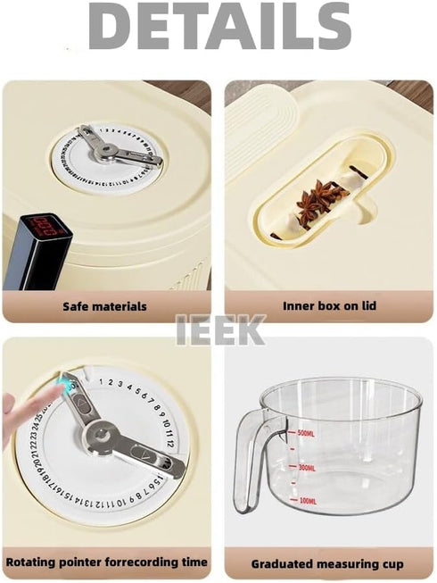 Oatmeal,12Lbs IEEK Rice Dispenser and Grain Container Storage with Lid,Rice Container with Measuring Cup,Moisture Proof