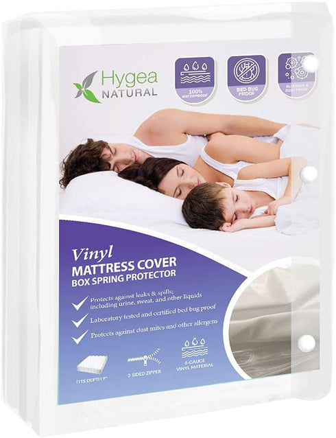 6 Gauge Vinyl Bed Bug Mattress/Box Spring Cover- Waterproof Encasement- Perfect for
