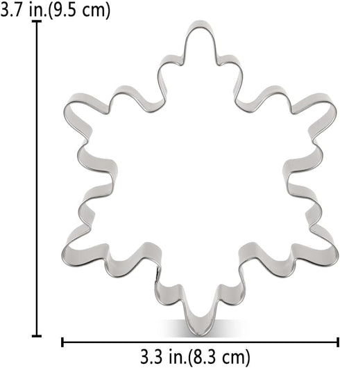 LILIAO Christmas Winter Snowflake Cookie Cutter Set - 2 Piece - 4 and 3.7 inches - Made of Stainless Steel