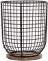MosJos Extra Large Black Utensil Holder 7.2 x 6.2 with Wooden Base - Farmhouse Kitchen Countertop Organizer for Cooking