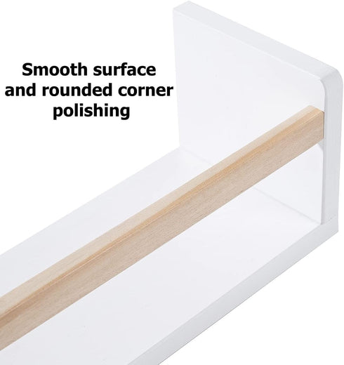 16 Inch Set 3, AZSKY Nursery Floating Shelves of White Wood Kids Wall Bookshelves & Book Organizer Ledge for Baby Room