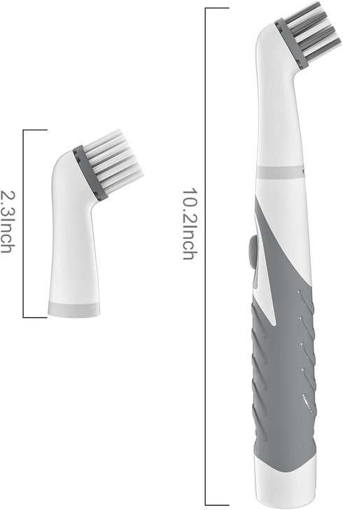 Electric Cleaning Brush with 4 in 1 Brush Heads, Cordless Motorized for Bathroom, Toilet, Kitchen Cleaning (Grey)