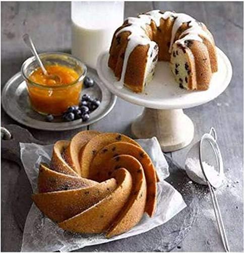 IELEK Silicone Fulted Pan Cake Nonstick Molds - Tube for Baking Cake, Jello, Gelatin, Bread