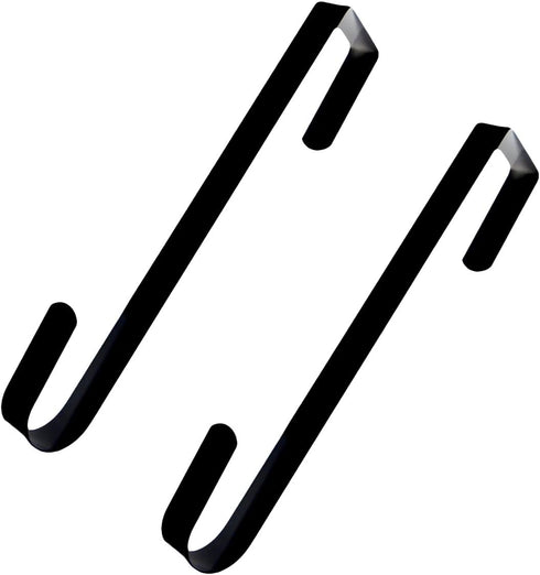 AnapoliZ Wreath Hooks Door Hanger for Bathroom, Coats, Towel Display, Premium Sturdy Metal, 2 Piece, Black