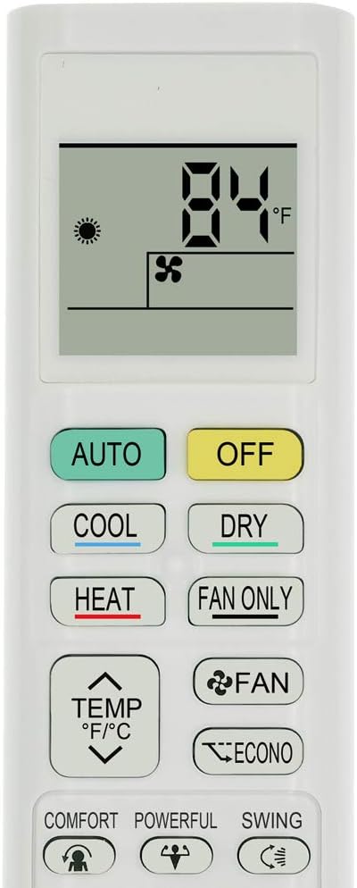 Replacement Remote Control for Daikin Air Conditioner, English Version Display in Fahrenheit, Compatible with