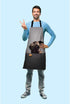 Beabes Pug Puppies Series Kitchen Apron Bib Apron for Chef, Restaurant, Home Cleaning