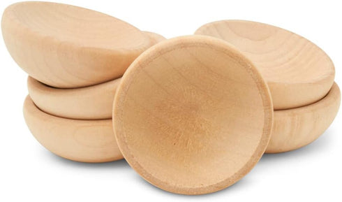 Mini Wooden Bowl 1-1/2", Pack of 10 Small Bowls for Charcuterie and Decorating by Woodpeckers