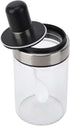 Glass Spice Jars, Transparent Seasoning Bottle Container with Visible Cover Spoon for Kitchen