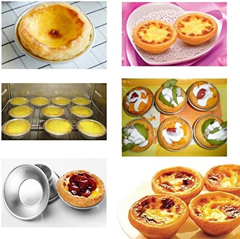 10 Pack Mini Egg Tart Tins, NonStick Tiny Pie Muffin Cupcake Pans, Silver
