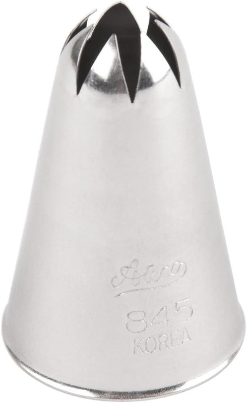 Ateco #845 Closed Star Pastry Tip, .44'' Opening Diameter, Stainless Steel