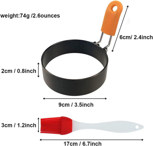 3.5 inch Eggs,4 Pack Mcmuffins (4 pack, 3.5inch) Egg Rings for Frying Non-Stick Egg Patty Maker, Pancake Mold