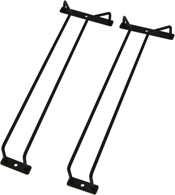 14-Inch Black Wine Glass Rack, Under Cabinet Stemware Holder, Set of 2 Hanging Stemware Racks