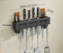 Wall Mount Utensil Holder, 15.7'' Stainless Steel Kitchen Utensil Rack, Multi-use Hanging Storage Organizer Rack with Knife Holder, Towel Bar, Flatware Slot and 6 Removable Hook by chenyesun