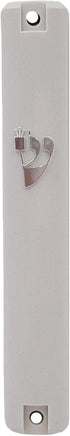 TALISMAN4U Waterproof White Mezuzah Case with Scroll Classic Judaica Israel Plastic Door Mezuza Silver Shin (4 Inches -