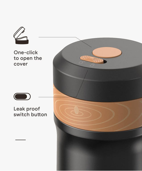 BENFUCHEN Portable 320ML French Press Coffee Maker, Vacuum Insulated Bottle with Unique Filter for Camping