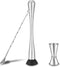 Stainless Steel 10-inch Muddler for Cocktails, Mixing Spoon & Measuring Jigger, Professional Bar Tools