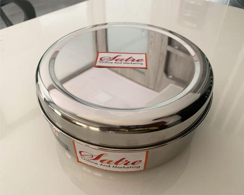 Satre Online and Marketing Stainless Steel Spice Box Without Lid, Indian Spice Box with 7 Spice Containers