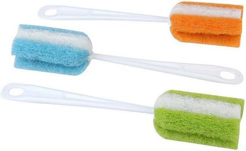 3PCS Soft Hanging Sponge Cleaning Brush, Long Handle Scrubber for Cup, Bottle, and Baby Bottles