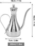 11oz/350ml Stainless Steel Oil Dispenser Bottle, Non Drip Leak Proof Pouring Pot for Olive Oil, Vinegar, Soy Sauce
