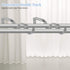 Heavy Duty Curtain Rod Brackets - Adjustable Double Rod Holders, 1 Inch (2 PCS, Silver)