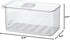 SANNO Vegetable Fruit Containers, Fridge Organizer Bins with Vented Lids and Drain Tray for Kitchen, Pantry, Freezer