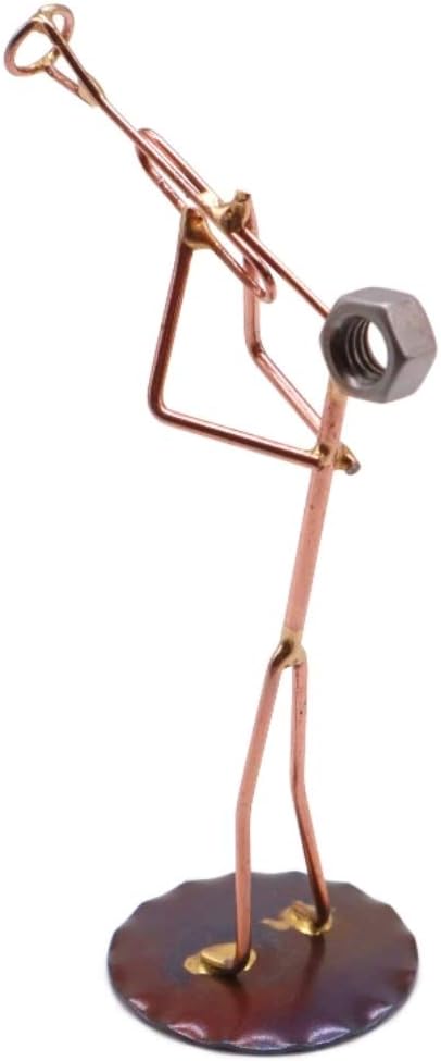 Trumpet Collectible Handmade Metal Art Figurine, Desk Accessories, Office Décor, Musical Instrument