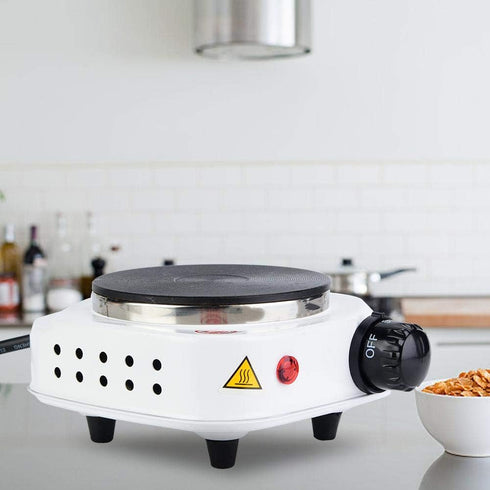 Fdit Portable Stainless Steel Electric Mini Stove Hot Plate, 500W Multifunctional Heater for Cooking Soup