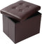 ALASDO Storage Ottoman Footrest Stool Small Ottoman with Storage Foldable Ottoman Leather