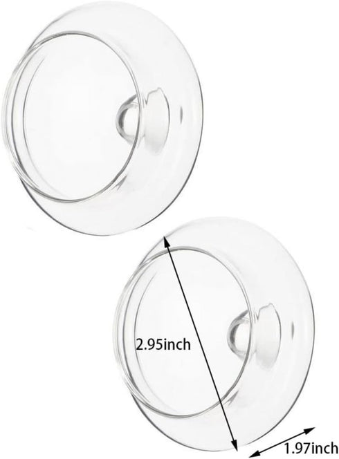 2-Pack Glass Teapot Replacement Lid - Clear Teapot Accessories with Strainer Cover for Home Kitchen Teapots by Samlee