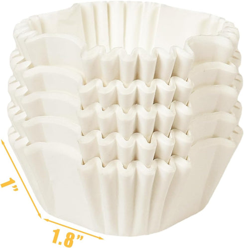 qiqee 500pcs White Square Cupcake Liners, No Smell Food Grade Baking Cups (Standard Size)