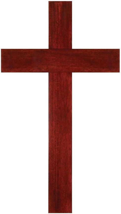 Dicksons 16 Inch Mahogany Wood Decorative Hanging Wall Cross, Woodgrain