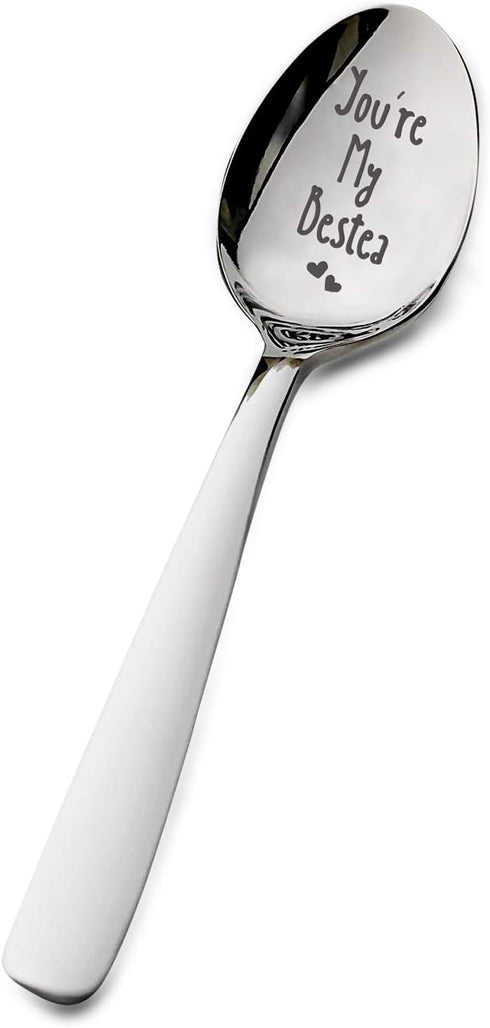 Best Friendship Spoon for Friends Women Girls - Funny Tea Spoon You're My Bestea Spoon Engraved for Tea Lovers - Perfect for Birthday/Valentine/Christmas