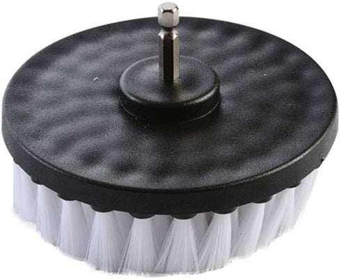 1 Pcs 5" White Drill Brush Attachment for Cleaning Carpet, Leather, and Upholstery Kit