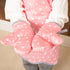 NEOVIVA Kids Apron and Oven Mitts Set - Cute Polka Dots Toddler Kitchen Linen Set for Play Kitchen Gift