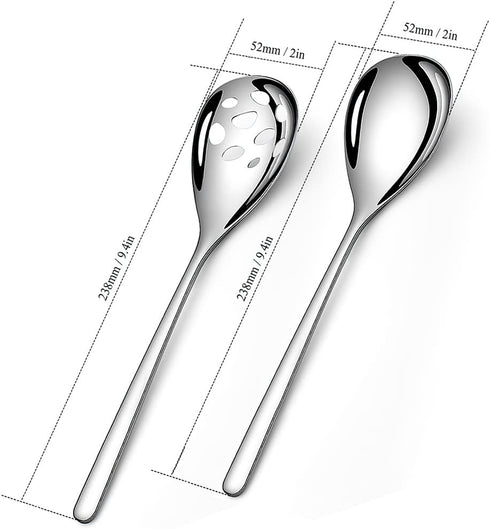 6-Piece Serving Spoons Set, Stainless Steel Serving Tablespoons, 9.4 Inches Large Serving Spoon for Buffet Parties