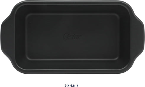 9 5 Inch Oster Teston x Loaf Pan, Nonstick Carbon Steel Bread Baking Pan, Matte Black, PFAS-Free, Oven-Safe, Easy