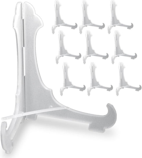 Clear Frosted Plastic Economy Easels with Locking Bar, 7 Inch (Pack of 10)