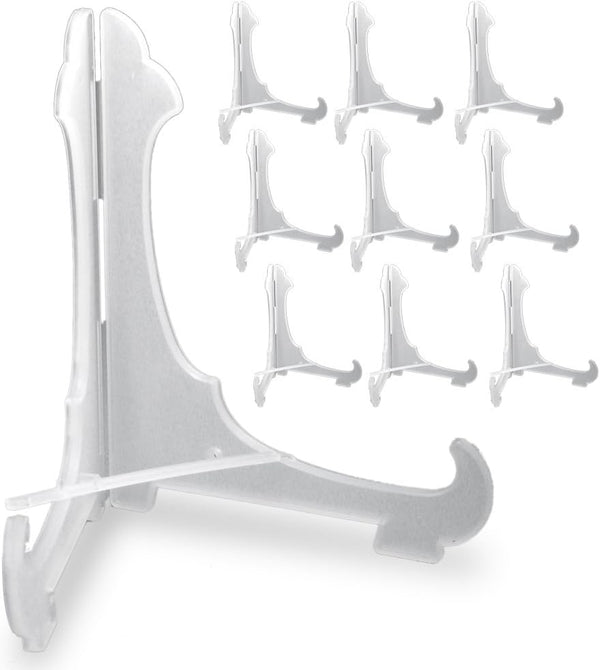 Clear Frosted Plastic Economy Easels with Locking Bar, 7 Inch (Pack of 10)