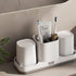 Toothbrush Holder and Toothpaste Dispenser, 2 Bathroom Cups Organizer for Vanity Countertop, Kids Decor
