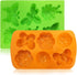 SENHAI 2 Pcs Insect Shape Silicone Trays, 6-Cavity 3D Dragonfly Butterfly Ladybug Cake Baking Molds - Orange, Green